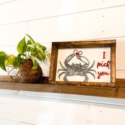 Mandala Crab 3D Sign - I Pick You
