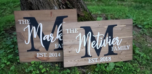 Classic Family Name & Monogram Sign