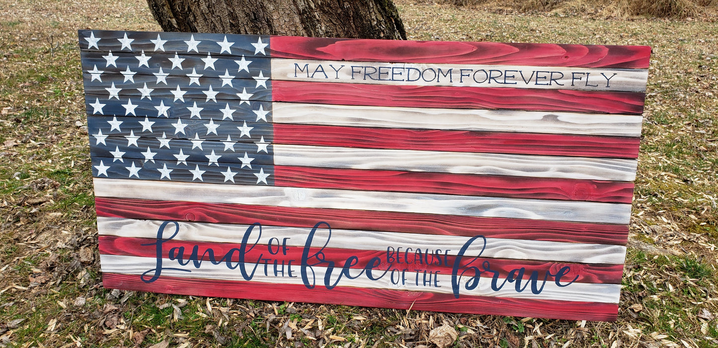 American Solid Wood Flag