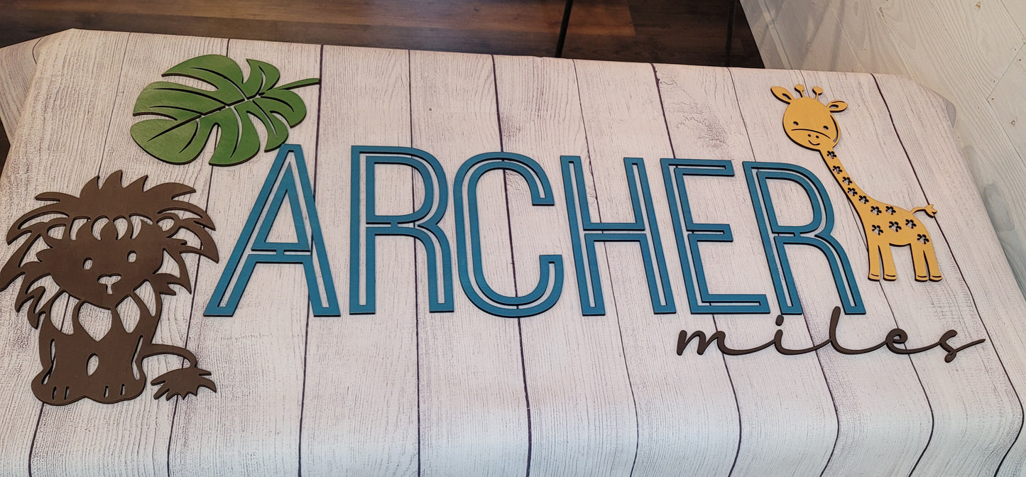 Nursery Name Wall Sign Art