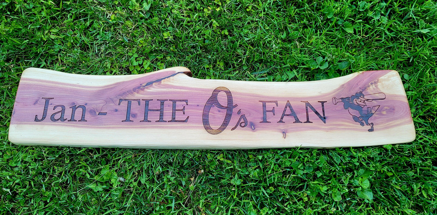Live Edge Cedar Wood Sign - Custom