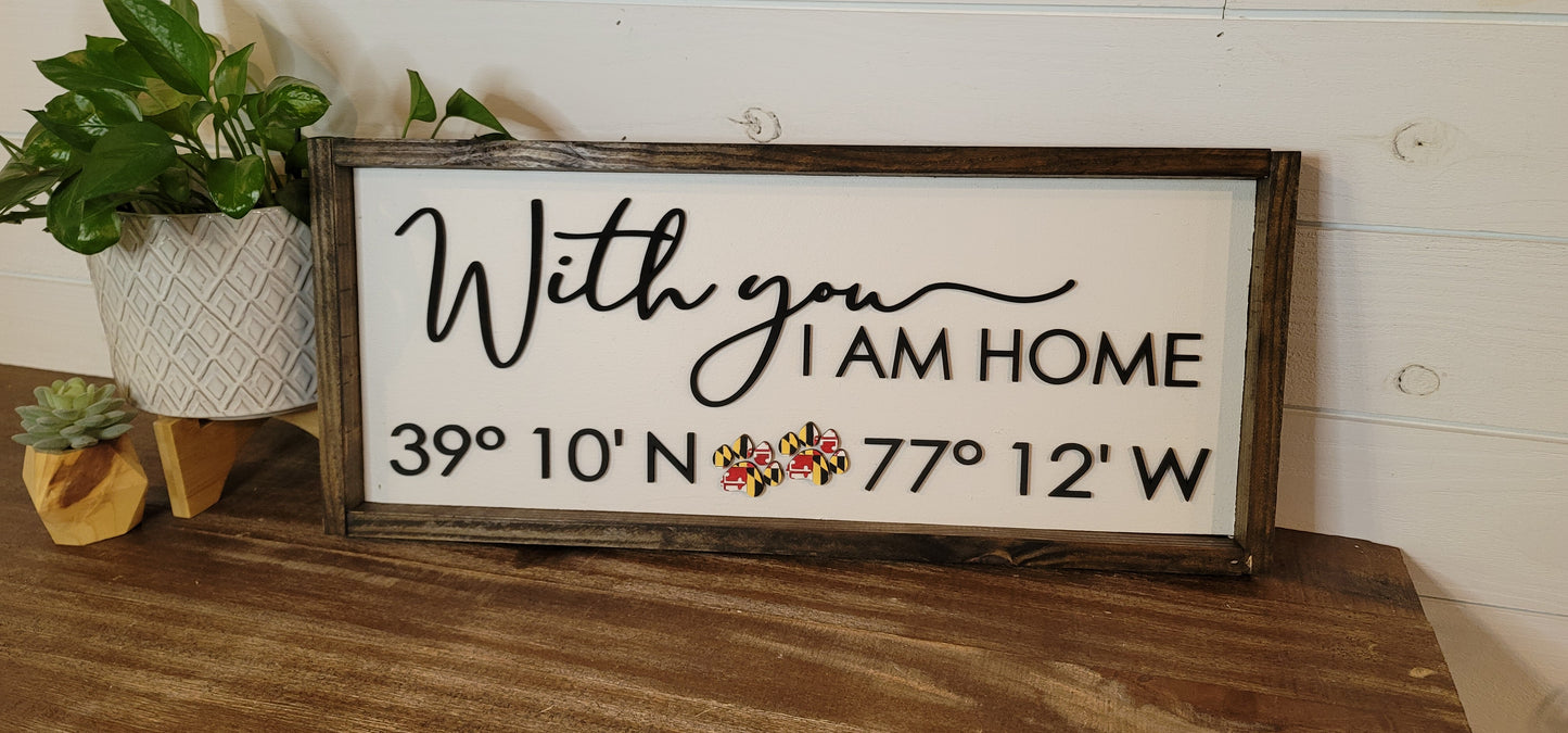 Coordinates Custom Wood Sign