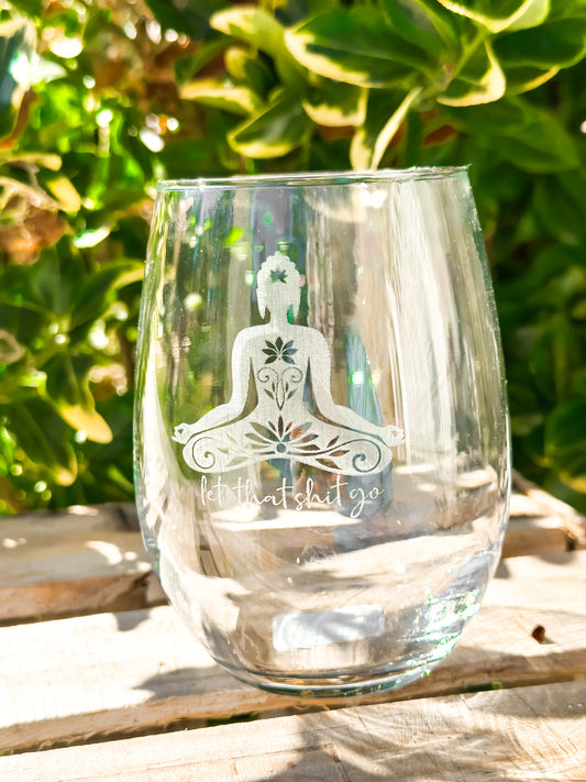 Engraved Stemless Wine Glass - Single 21 oz