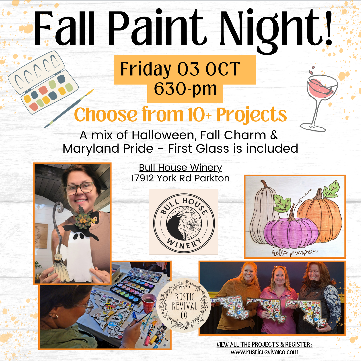 10/3 Fall Paint Night at Bull House Winery - Parkton