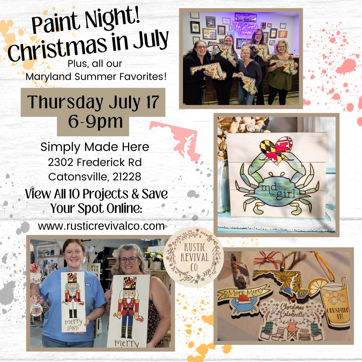 Thursday, July 17 - 6PM Christmas in July, Plus all our MD Summer Favorites - Catonsville