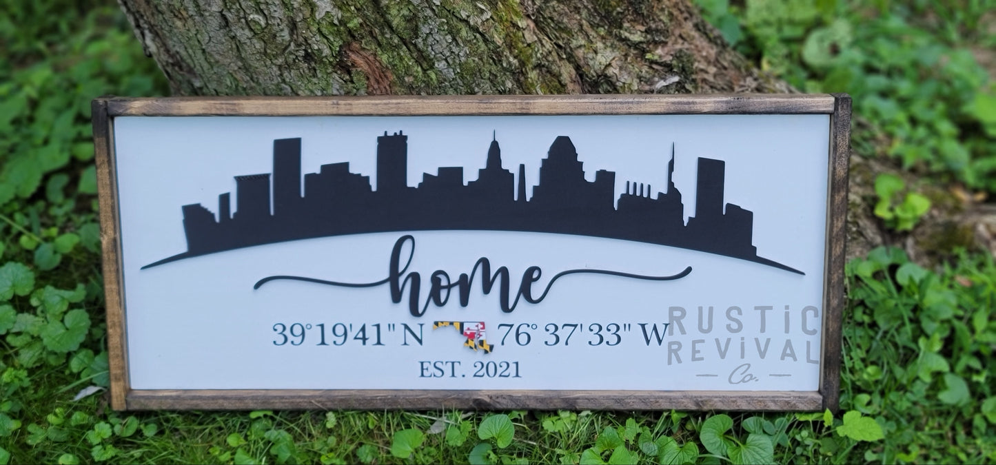 Coordinates Custom Wood Sign