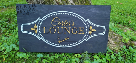 Cigar Lounge Wood Sign