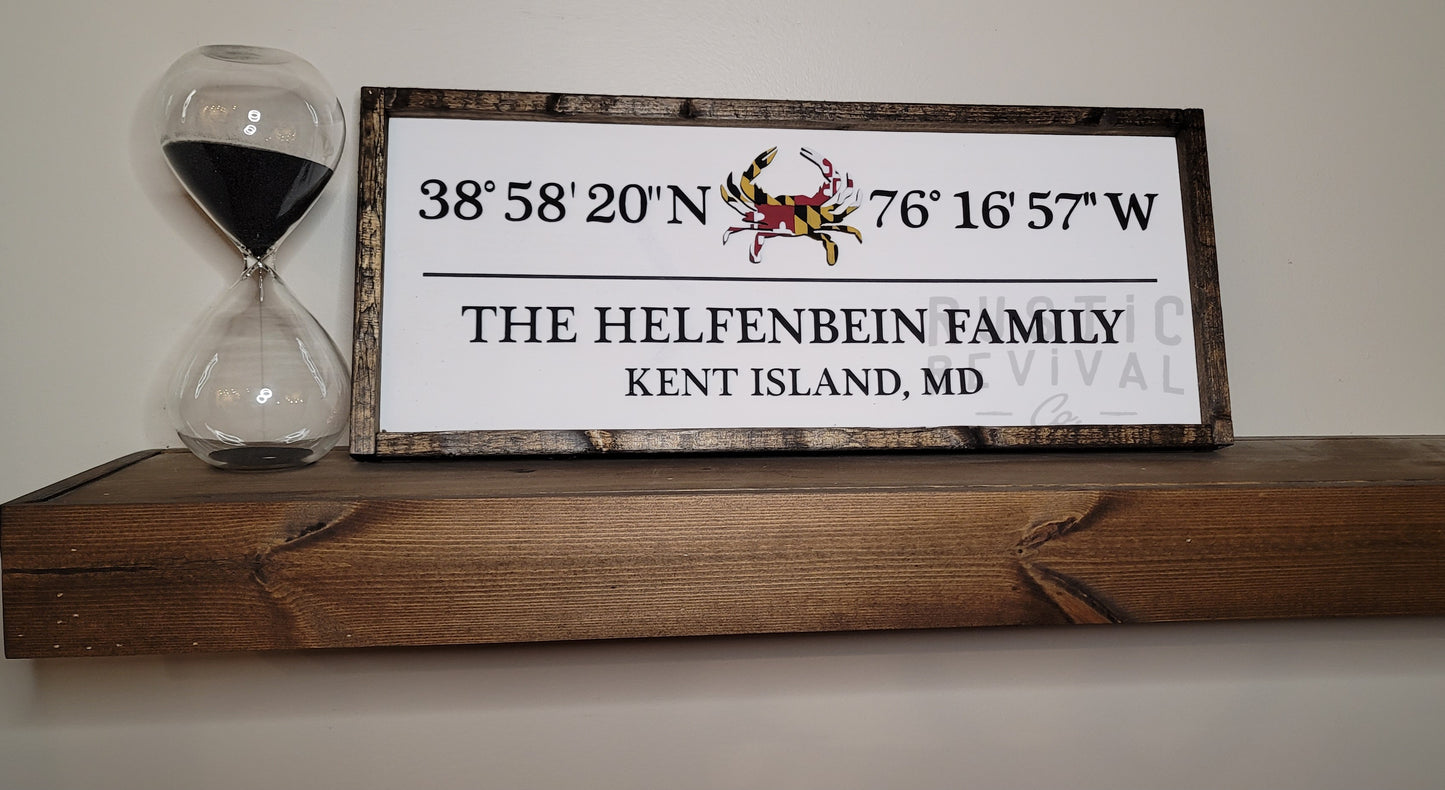 Coordinates Custom Wood Sign