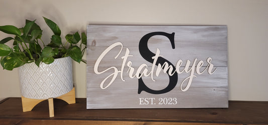 Classic Family Name & Monogram Sign