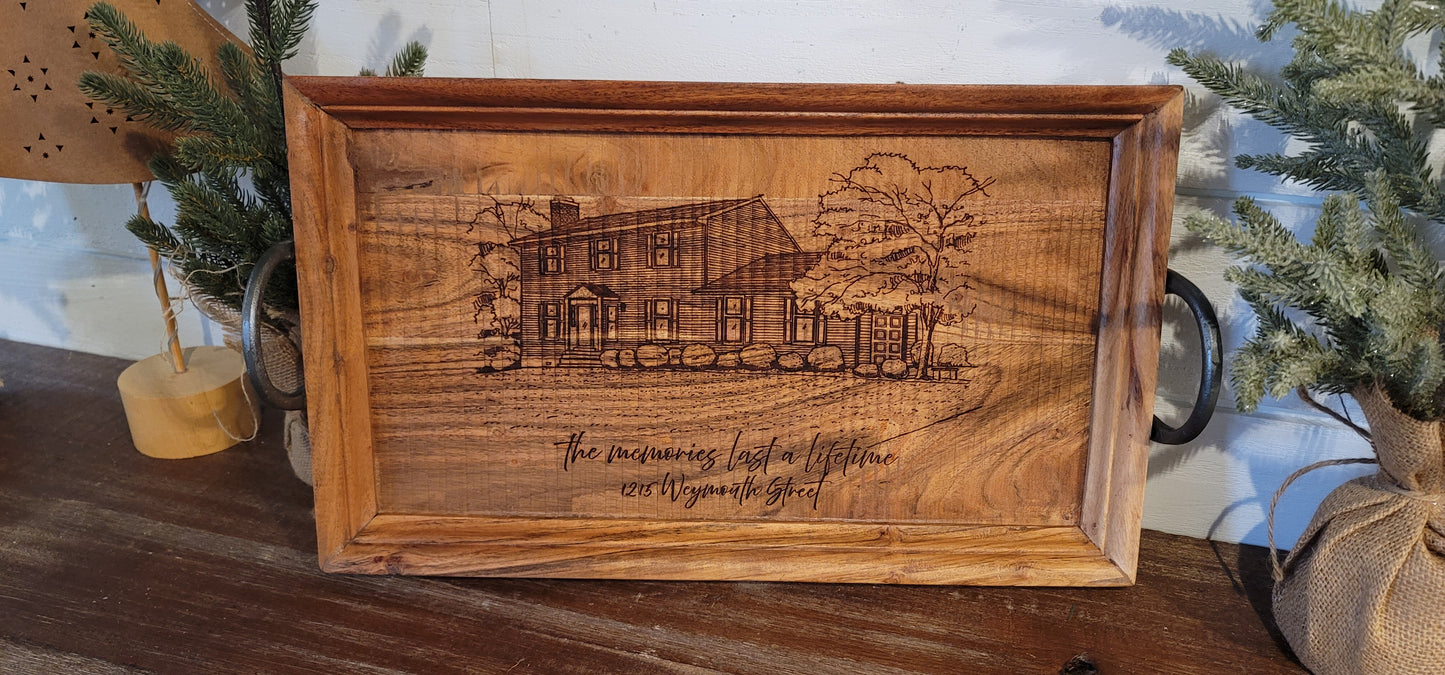 Personalized Wooden Home & Business Portraits