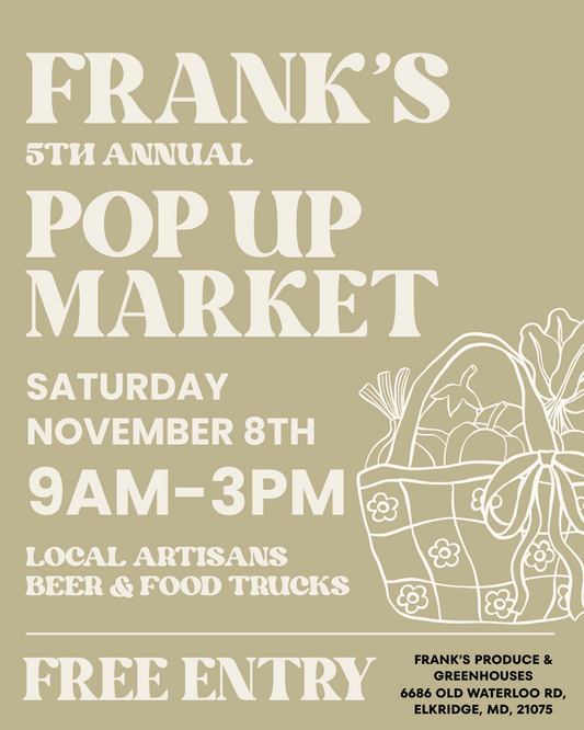 11/8 Franks Pop Up Market - Elkridge