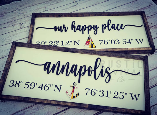 Coordinates TOWN Sign