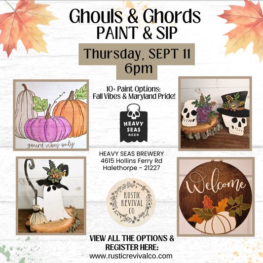 9/11 6pm - Gourds & Ghouls Paint & Sip - Heavy Seas Brewery