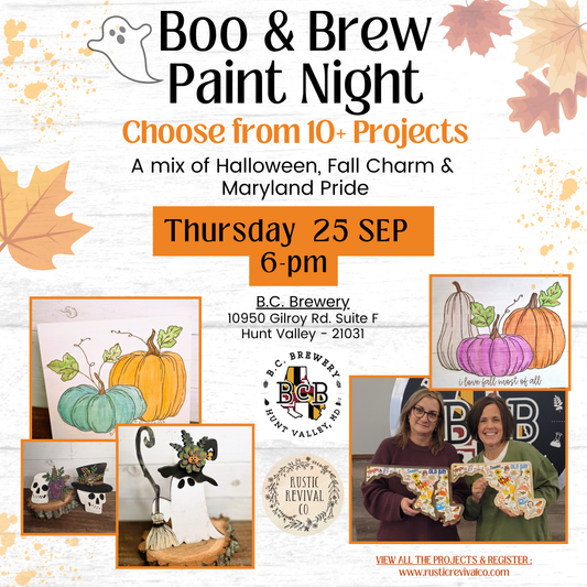 9/25 6pm - Boo & Brew Paint Night - Hunt Valley