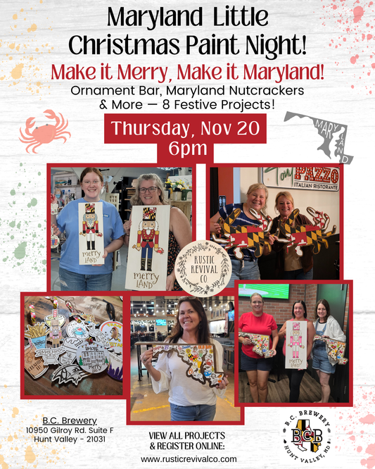 11/20 6pm - Maryland Little Christmas Holiday Paint Night - BCBrewery - Hunt Valley