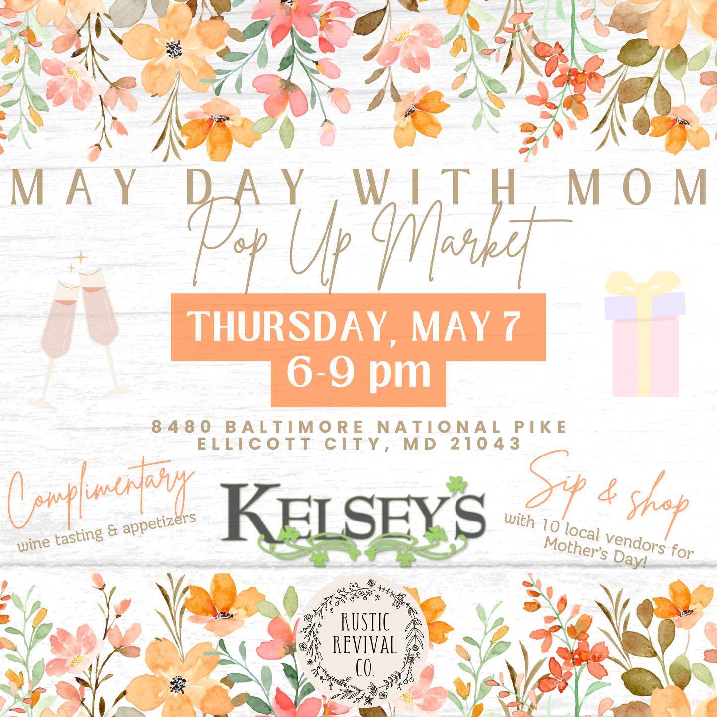 5/7 - Kelsey's Annual Spring Sip & Shop 6pm