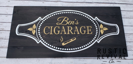 Cigar Lounge Wood Sign