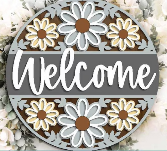 Round Daisy Welcome Sign- DiY Event
