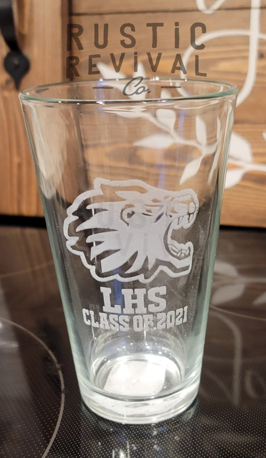 Graduate Pint & Stemless Glass - Custom with your School & Year