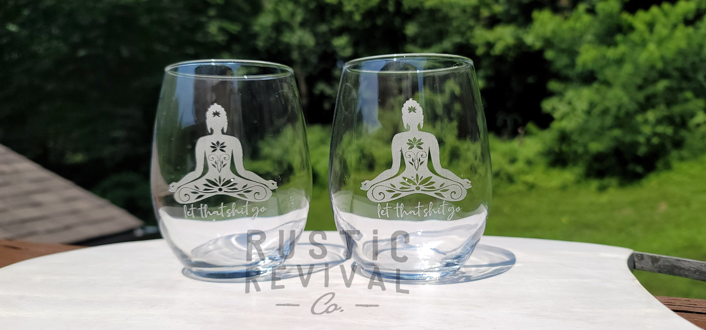 Engraved Stemless Wine Glass - Single 21 oz
