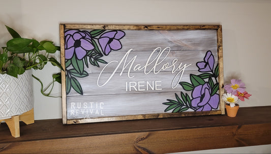 Nursery Sign - Floral