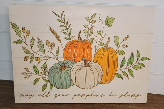 Pumpkin Patch Wood Sign - Choose your number of pumpkins & Wording