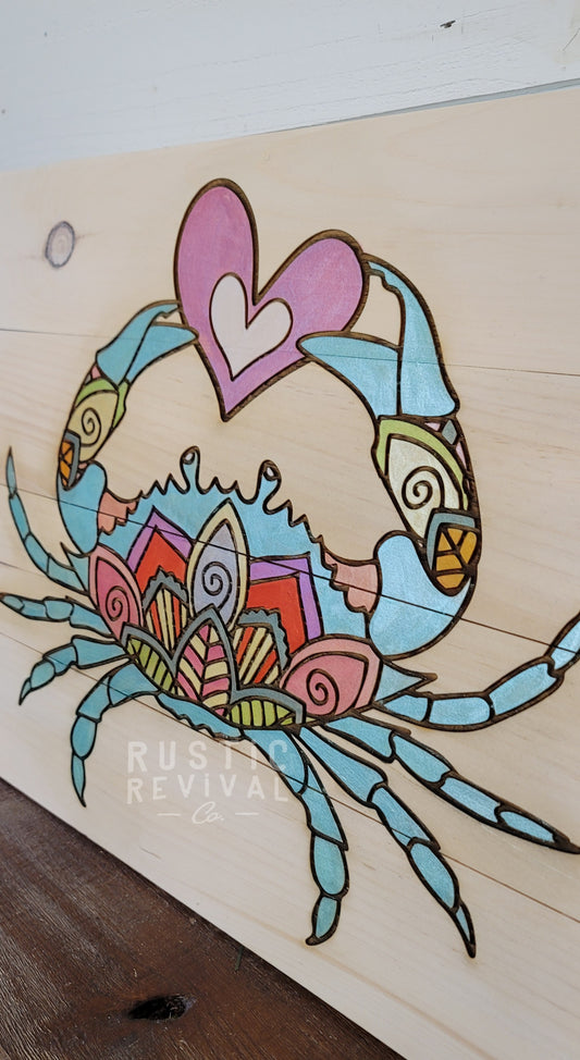 Mandala Love Crab Wood Art -Premium DiY Workshop